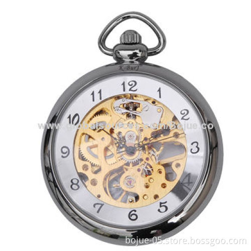 New Semi Automatic Stainless Steel Pocket Watch, OEM Services Available